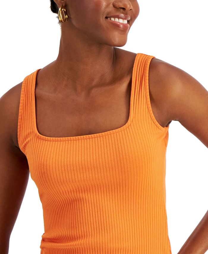 square neck ribbed tank