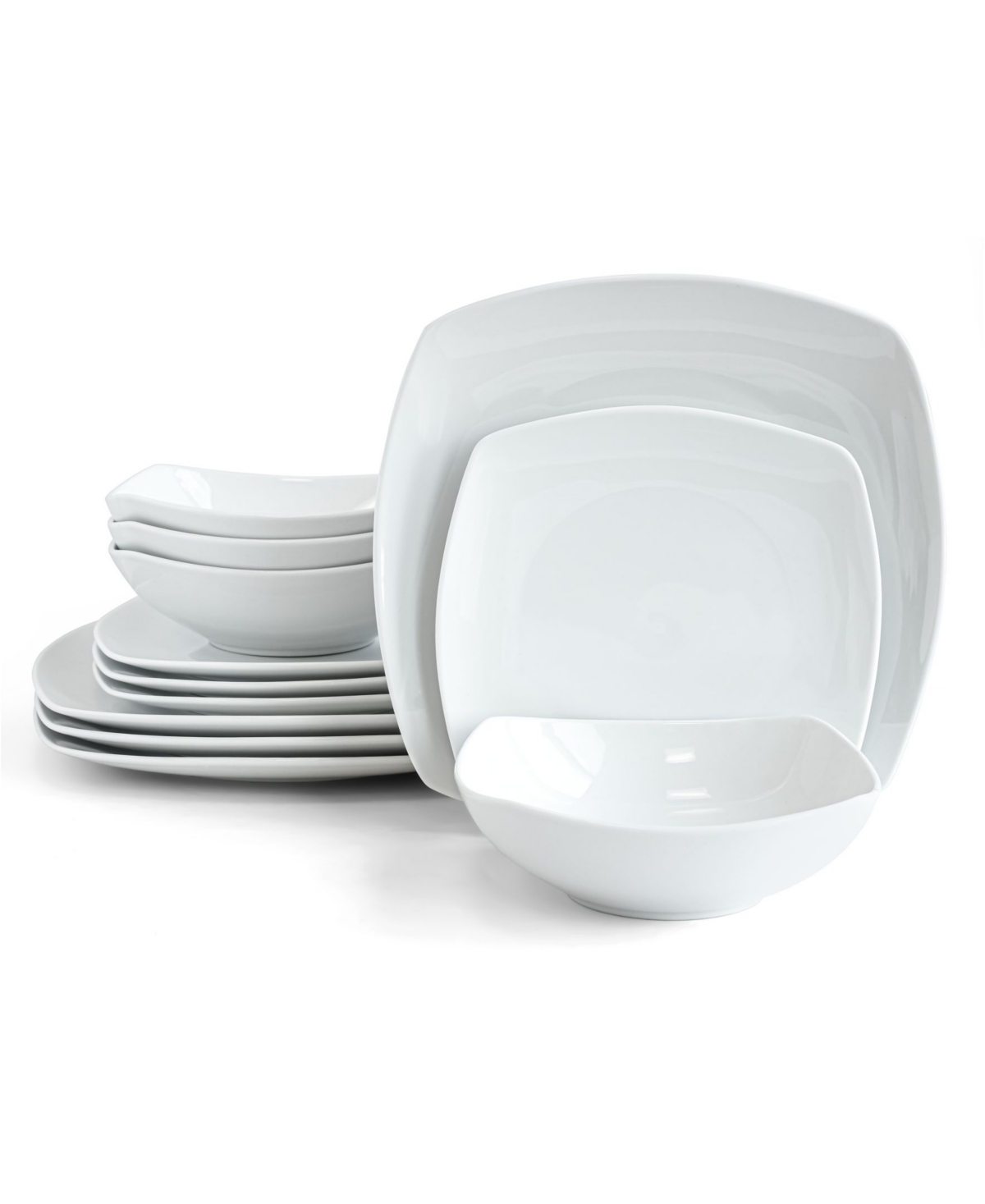 Monterey 12 Piece Dinnerware set, Service for 4 - White
