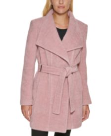 Petite Asymmetrical Belted Wrap Coat, Created for Macy's