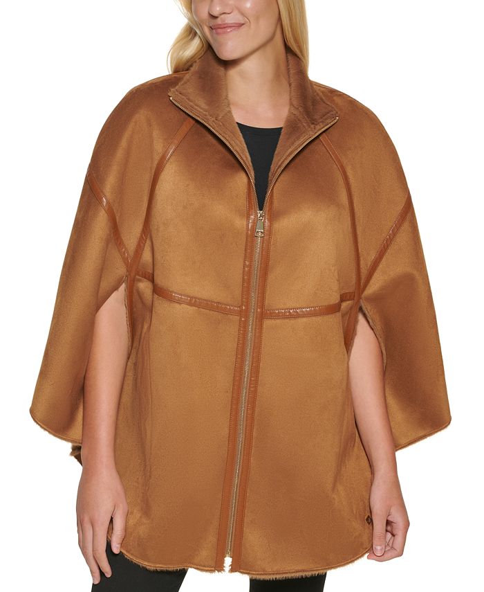vacuüm klep Shetland Calvin Klein Women's Faux-Suede Cape Coat & Reviews - Coats & Jackets -  Women - Macy's