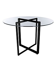 Legend 36" Dining Table with Clear Tempered Glass Top