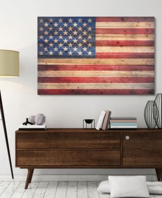 'American Dream' Arte De Legno Digital Print on Solid Wood Wall Art - 45" x 30"