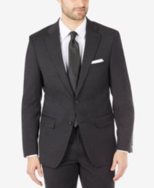 Men's Mini Check Skinny-Fit Wool Blend Suit Jacket