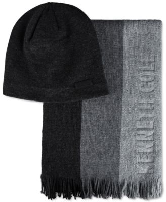 Kenneth Cole Reaction Men's Striped Scarf and Beanie