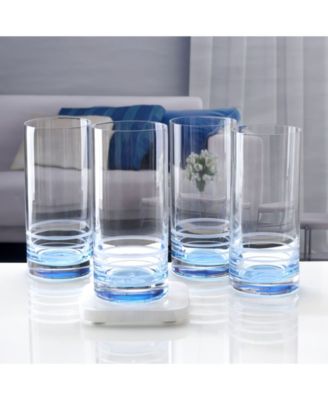 Cal Blue Ombre Highball Glasses, Set of 4