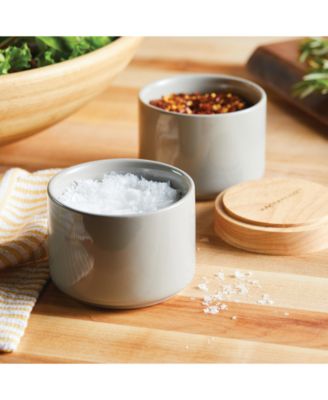 Ceramic Stacking Spice Box Set with Lid, 2-Piece
