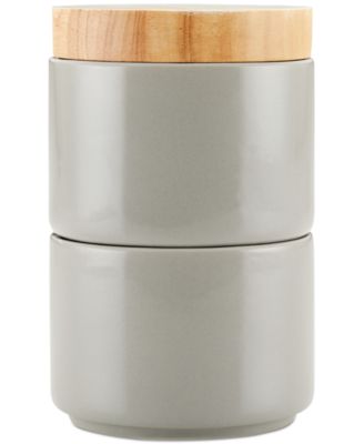 Ceramic Stacking Spice Box Set with Lid, 2-Piece