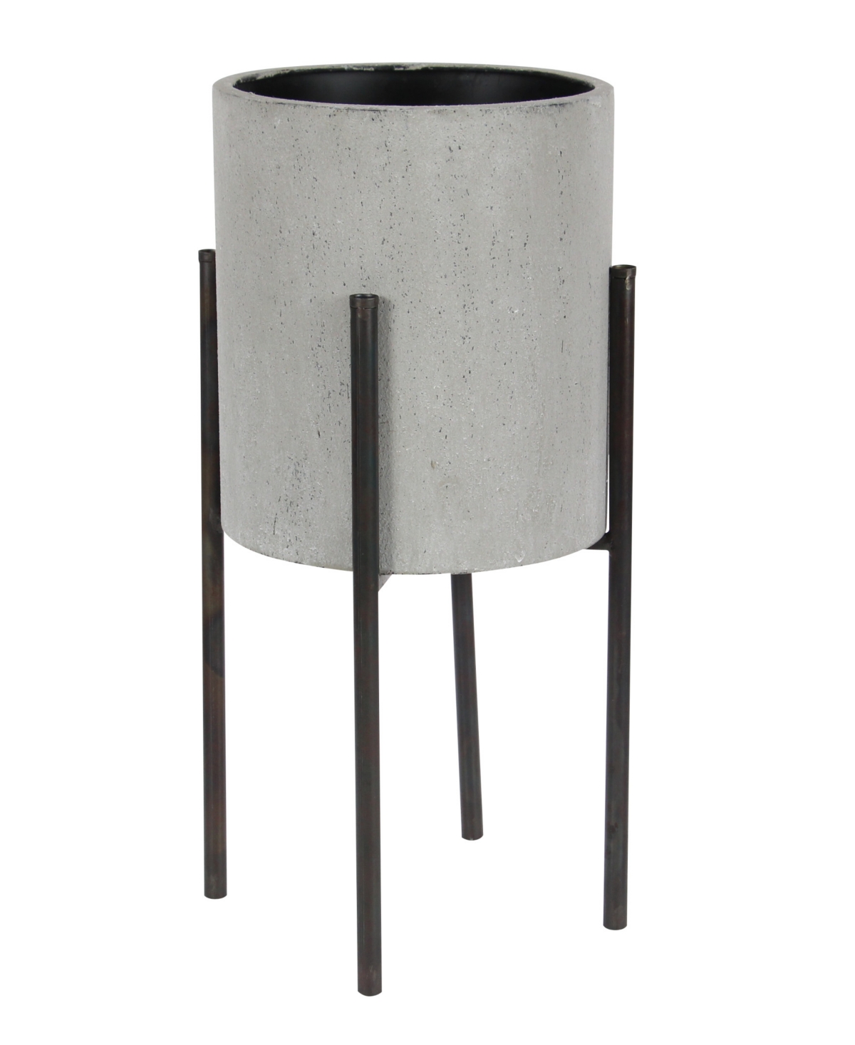 Rosemary Lane Metal Modern Planter, Set Of 2 In Gray