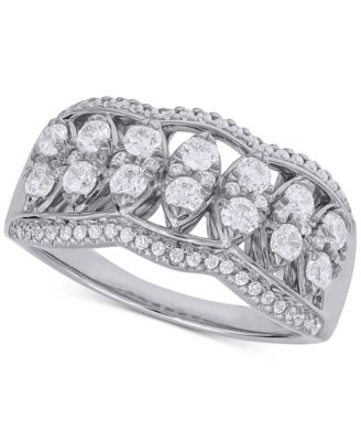 Macy's - Diamond Wavy Statement Ring (1 ct. t.w.) in 14k White Gold
