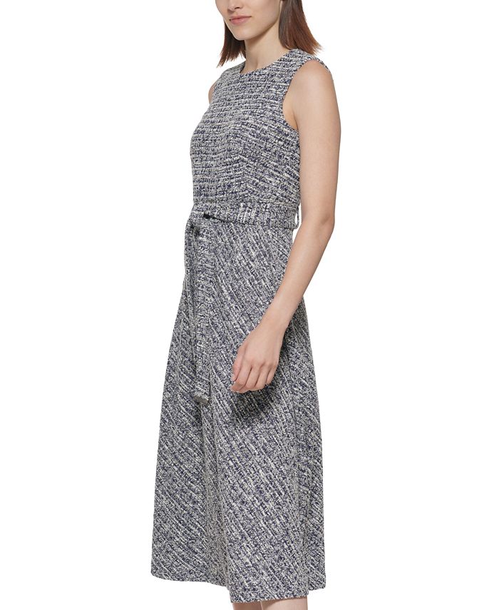 Calvin Klein Tweed Belted Midi Dress Macy's