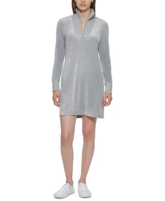 Calvin Klein - Velour Zip-Front Dress
