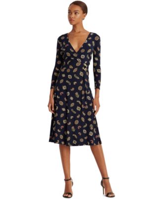 Lauren Ralph Lauren Medallion-Print Jersey Dress - Macy's