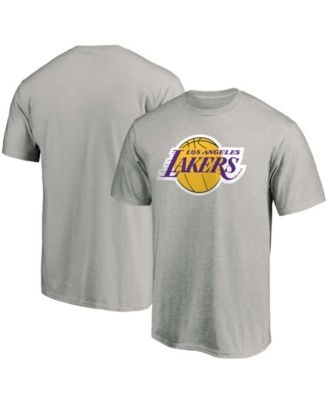 Men's Heathered Gray Los Angeles Lakers Primary Team Logo T-shirt - Macy's