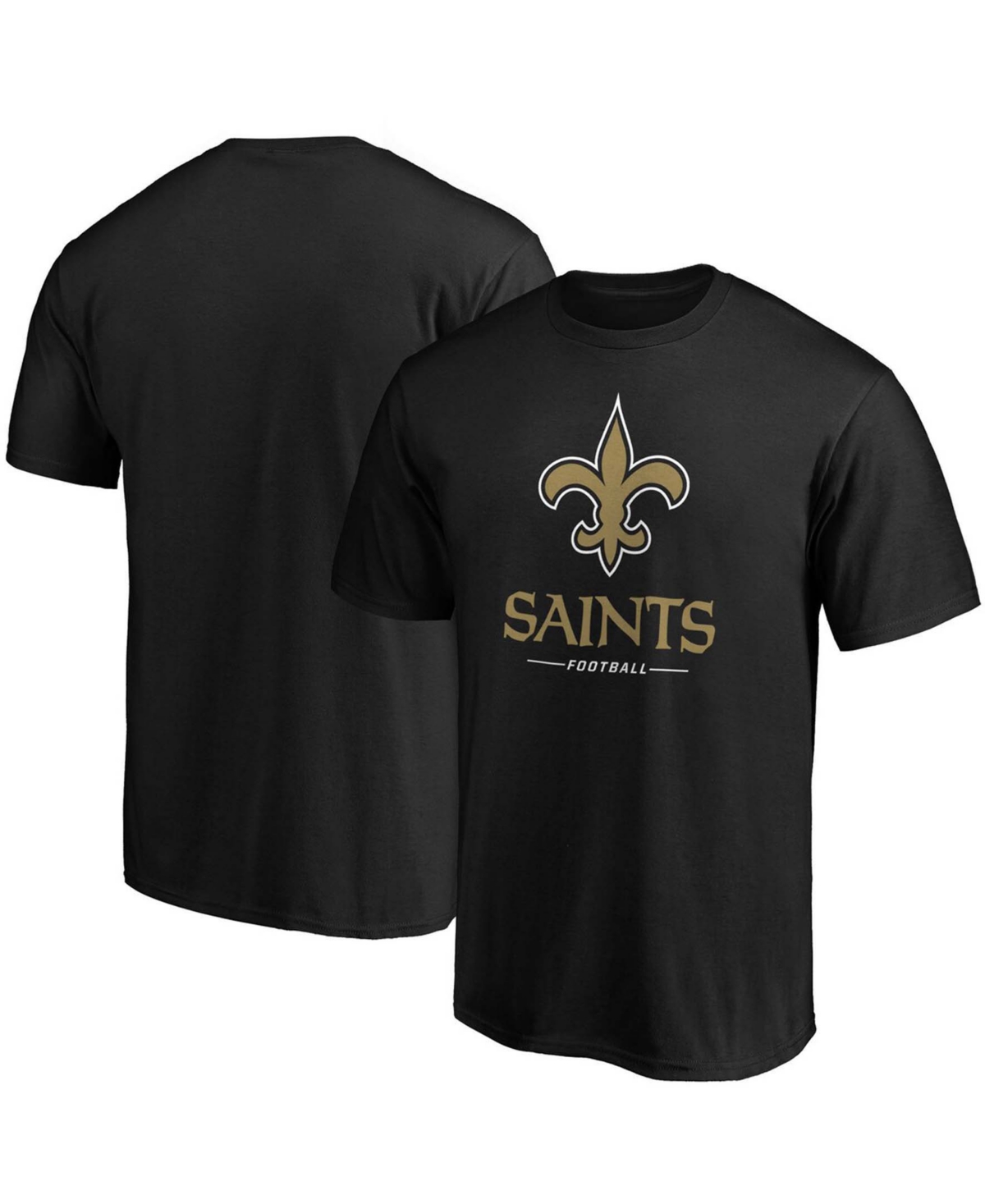 Shop Fanatics Men's Black New Orleans Saints Big And Tall Team Logo Lockup T-shirt