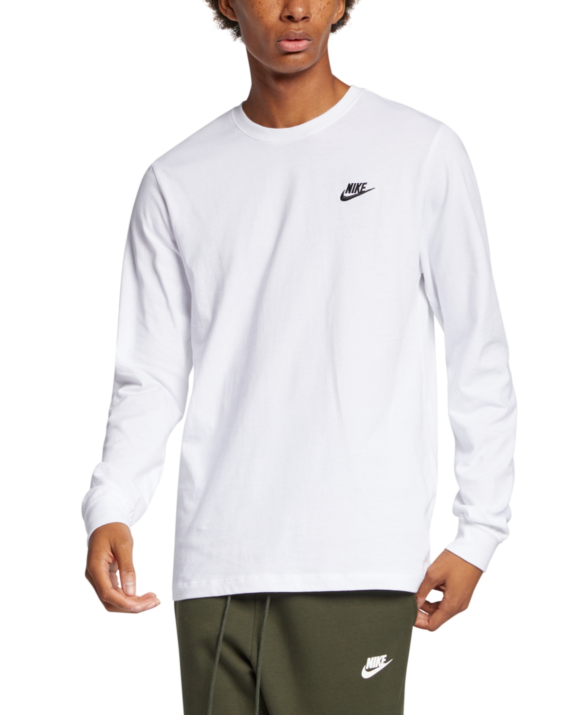 Men's Long Sleeve Sportswear Club T-Shirt - White