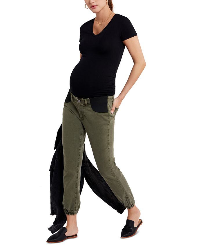 Paige Denim Side-Panel Maternity Jogger Jeans - Macy's