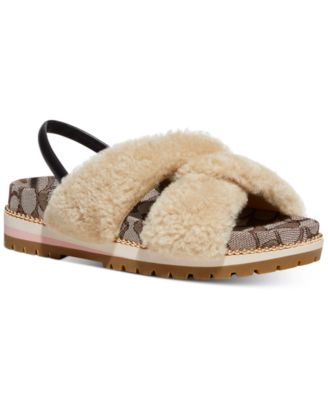 coach shearling sandals