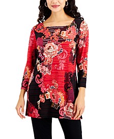 Printed Square-Neck Tunic Top, Created for Macy's