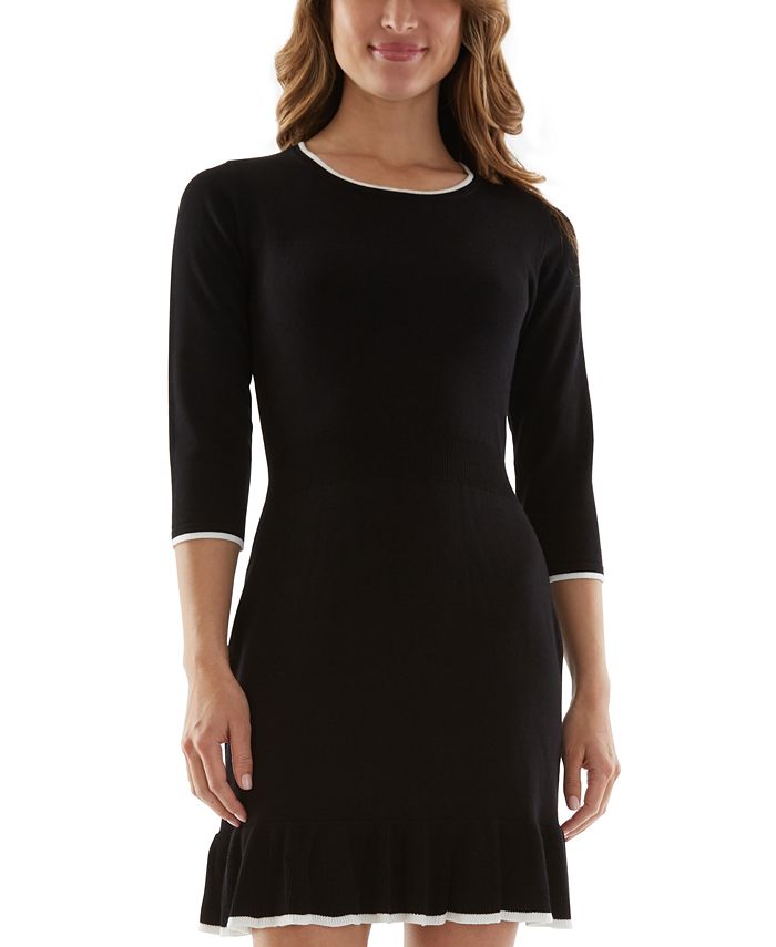 Ruffle hem sweater dress discount