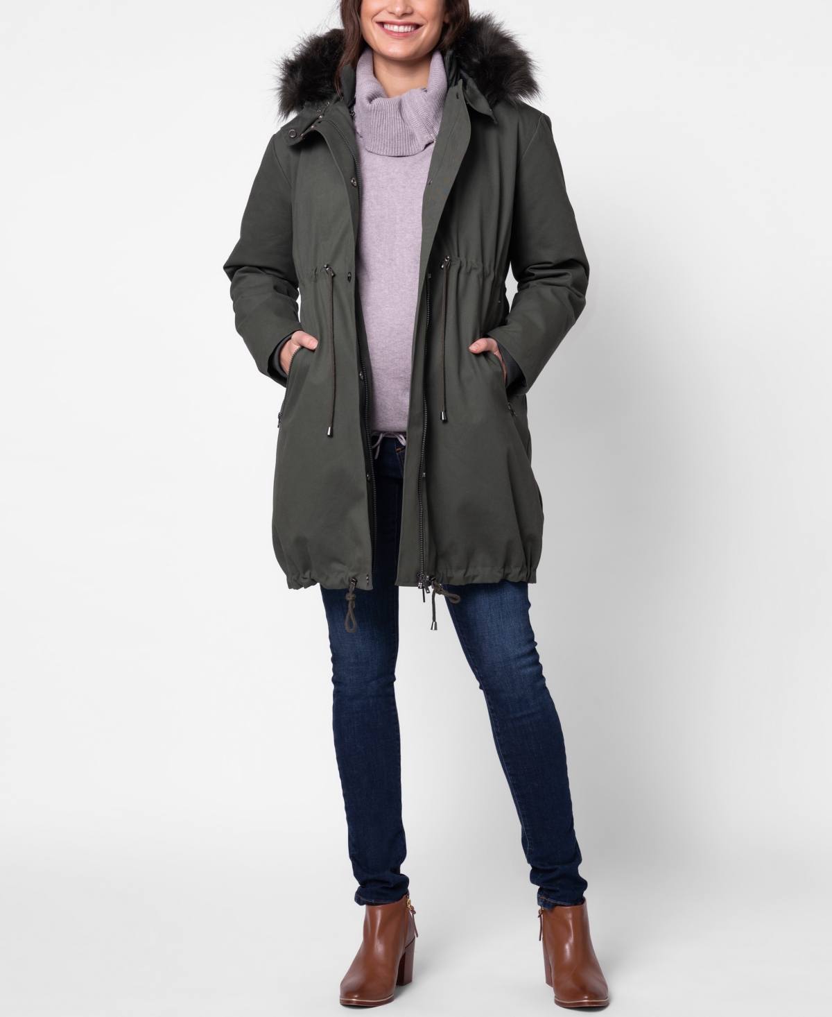 Shop Seraphine Women's Sub-zero 3 In 1 Maternity Jacket In Khaki
