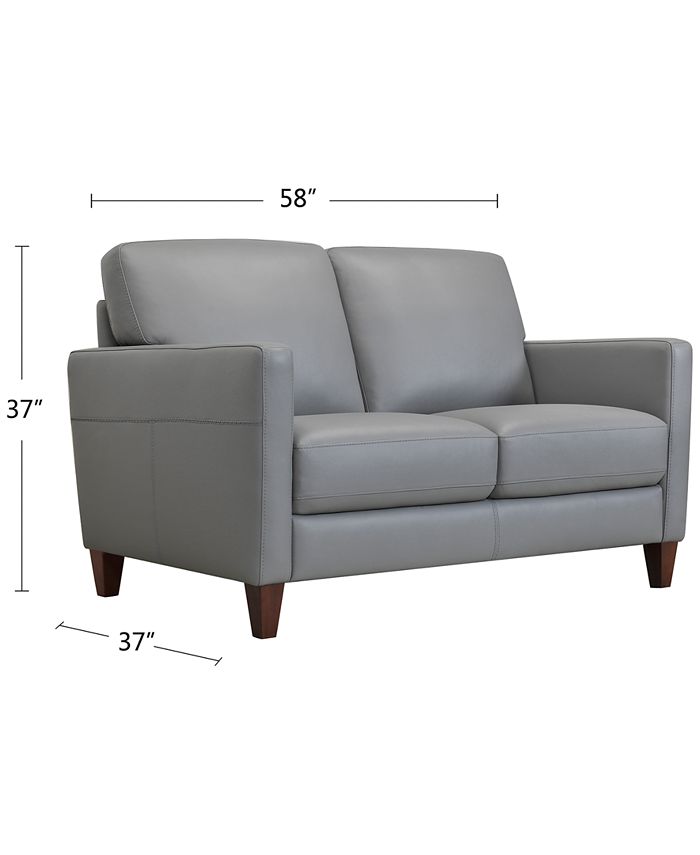 Furniture Tonie 58" Leather Loveseat, Created for Macy's & Reviews