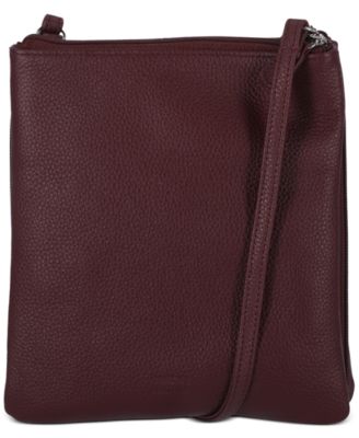 Triple-Zip Pebble Leather Dasher Crossbody, Exclusively at Macy's