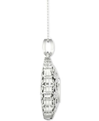 Diamond Filigree 18" Pendant Necklace (1/3 ct. t.w.) in 10k White Gold