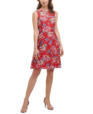 floral lace fit and flare dress