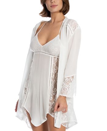 Linea Donatella Flower Child Sheer Lace Chemise Lingerie Nightgown - Macy's