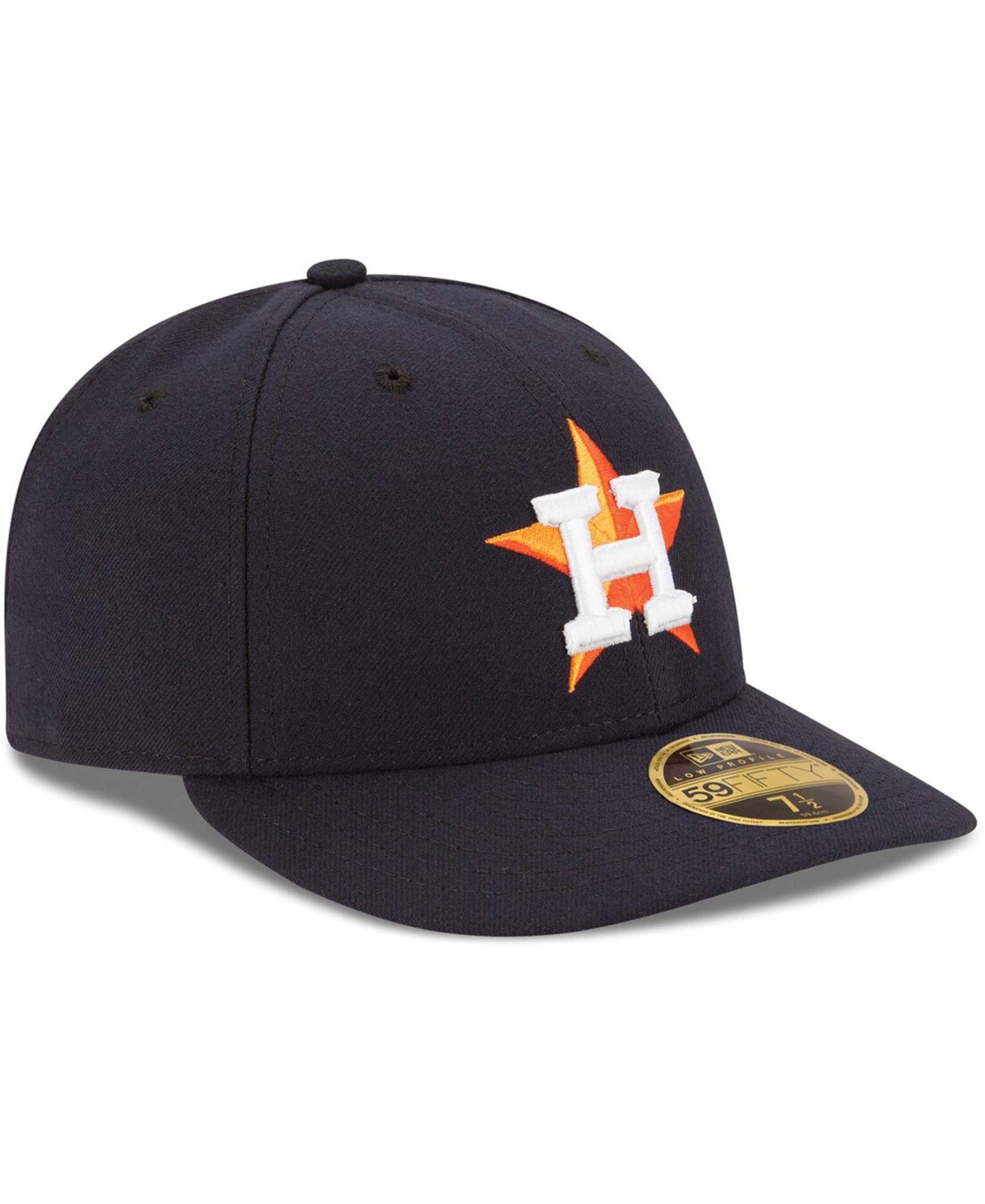 Мужская кепка New Era Navy Houston Astros Home Authentic Collection On-Field Low Profile 59FIFTY Fitted Hat — фото 3