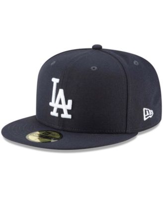 Men's Navy Los Angeles Dodgers Logo White 59FIFTY Fitted Hat
