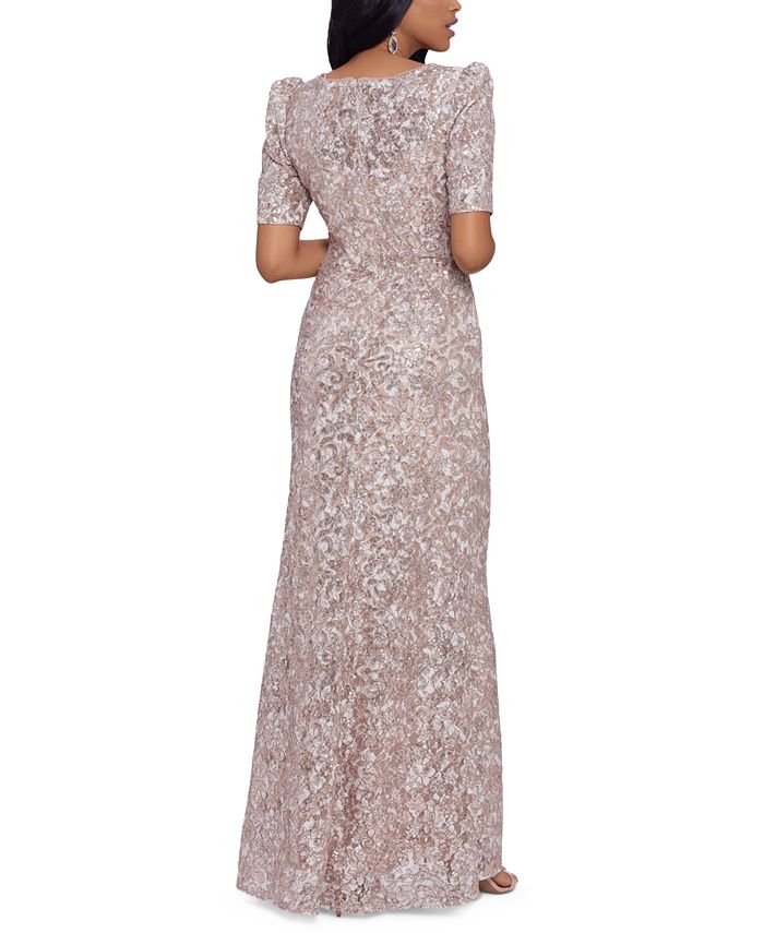 XSCAPE Lace Sequined Dress & Reviews - Dresses - Women - Macy's