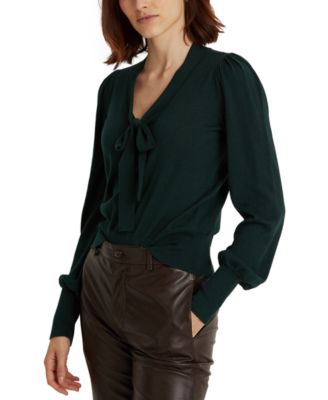 Lauren Ralph Lauren - Self-Tie Puffed Sleeve Top