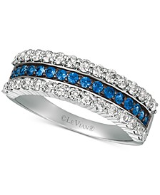 Blueberry Sapphire (1/3 ct. t.w.) & Nude Diamond (3/4 ct. t.w.) Band in 14k White Gold
