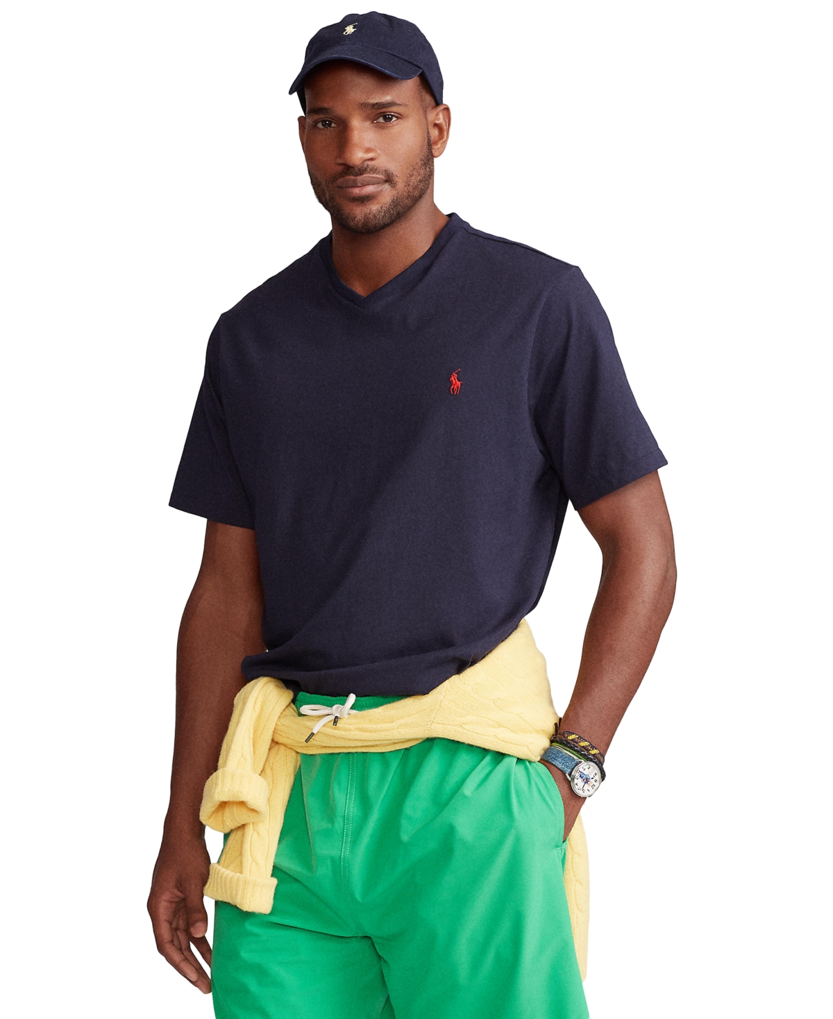 Polo Ralph Lauren Men's Big & Tall Classic Fit V-Neck T-Shirt - Ink