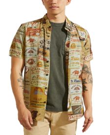 Men's Eco Vintage Poster Print Short-Sleeve Shirt