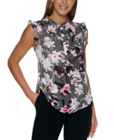 Ruffled Floral-Print Blouse