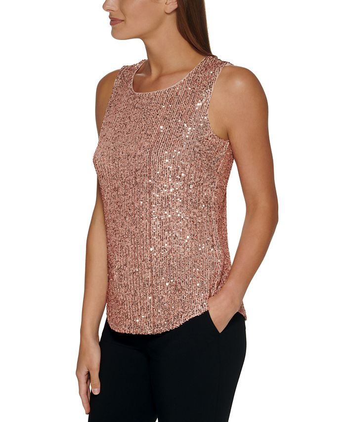 Sequin Tank Top, Only $44.00, Black