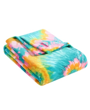 Shop Betsey Johnson Closeout!  Tie Dye Love Ultra Soft Plush Blanket, Full/queen In Sunburst