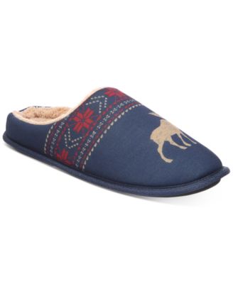 Club Room - Men's Moose-Print Slippers