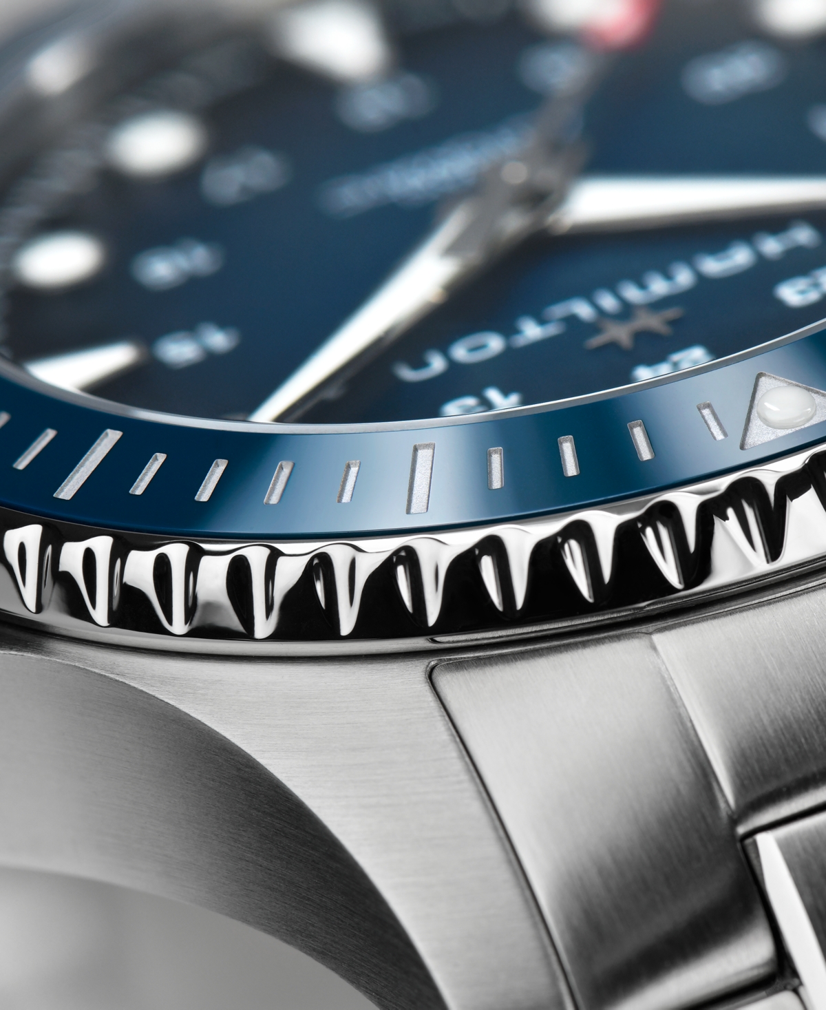 Shop Hamilton Men's Swiss Automatic Khaki Navy Scuba Stainless Steel Bracelet Watch 43mm