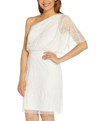 Adrianna Papell - Sequin One-Shoulder Blouson Dress