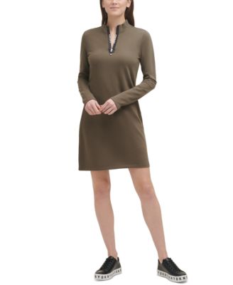 French Terry Mock-Neck Dress