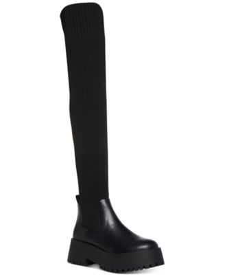 Scoop Over-the-Knee Knit Lug Sole Boots