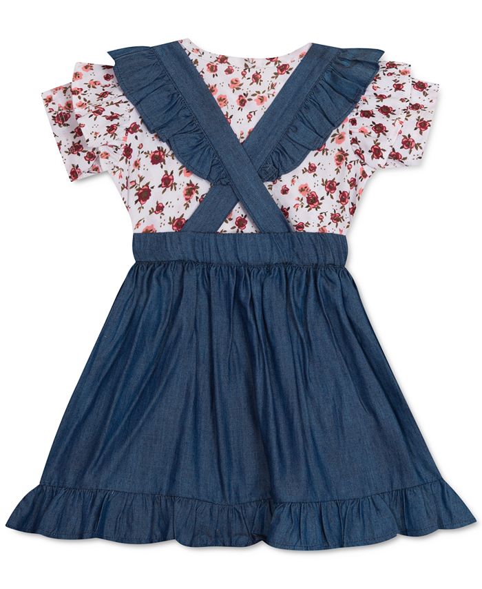 Baby girl denim jumper clearance