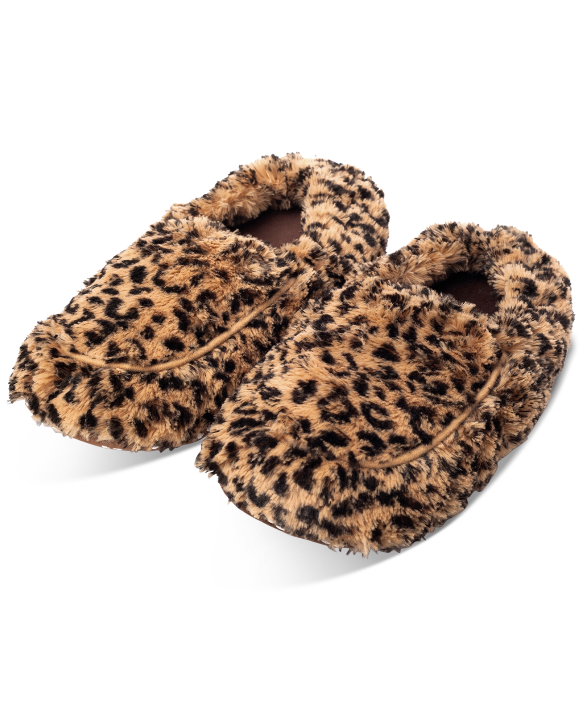Warmies Microwavable Soothing Scented Faux Fur Slippers In Leopard