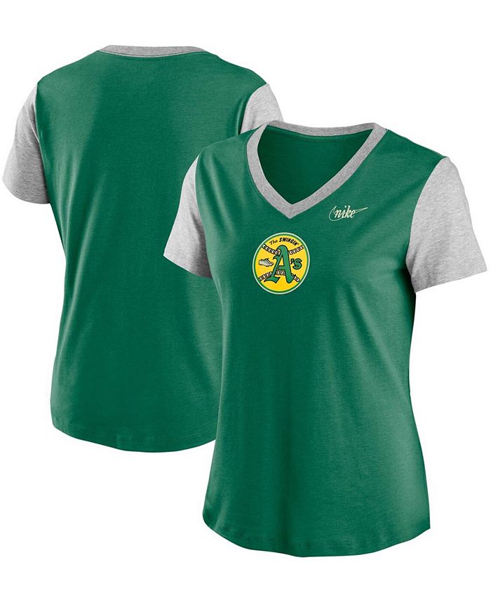 Nike Men's Green Oakland Athletics Cooperstown Collection Logo T-shirt
