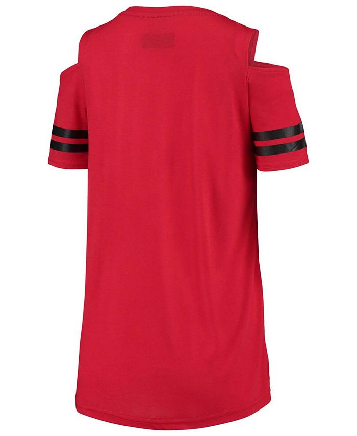 G Iii 4her By Carl Banks Womens Red Cincinnati Reds Extra Inning Cold Shoulder T Shirt Macys 