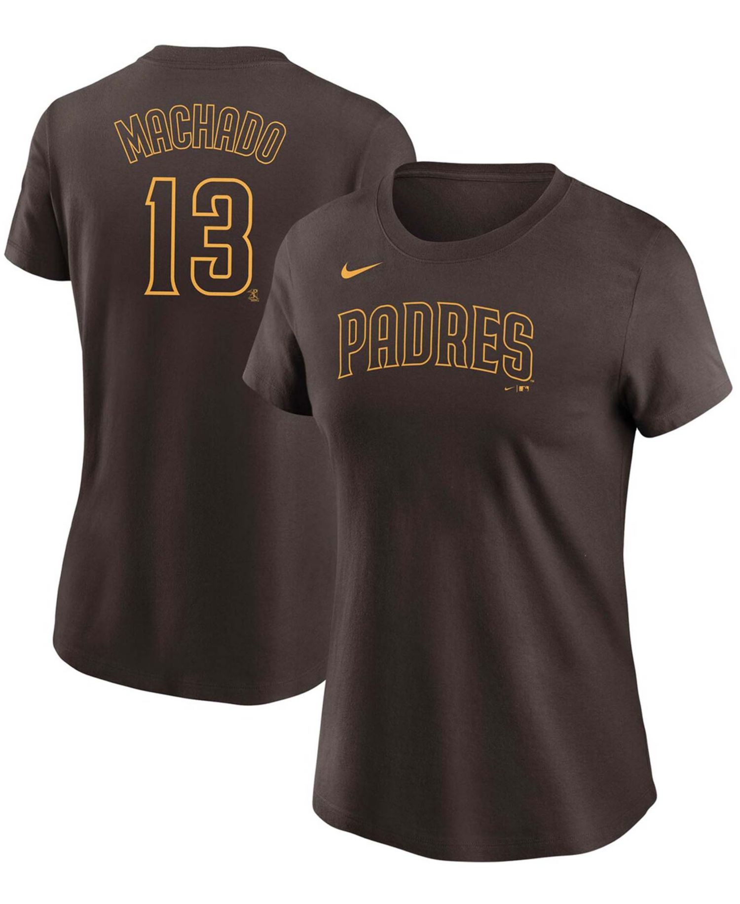 Women's Manny Machado Brown San Diego Padres Name & Number T-shirt