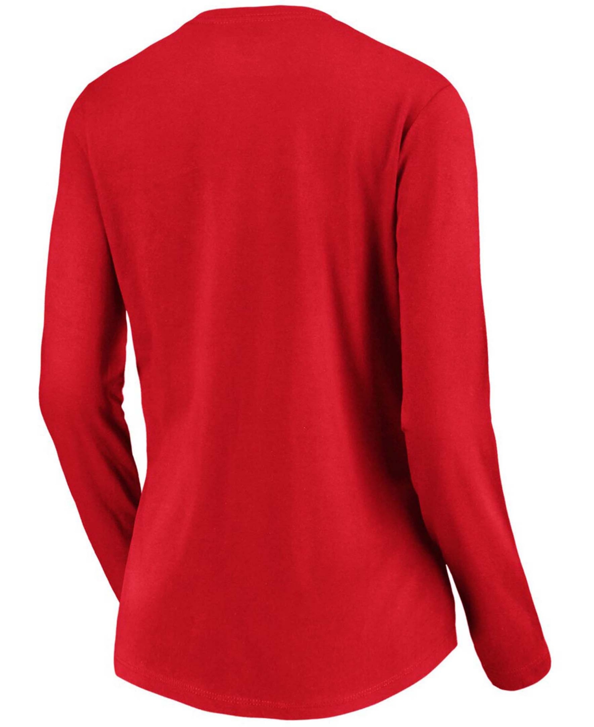 Women'sWashington Nationals Core Live For It V-Neck Long Sleeve T-shirt - Red
